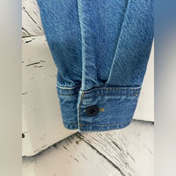 J. Crew Blue Jean Cinched Waist Denim Jumpsuit Size 6 - Picture 9 of 13